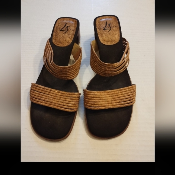 Life Stride 2" Heels Stylish Brown Espadrille Sandals for Women Size 8W - Picture 1 of 4